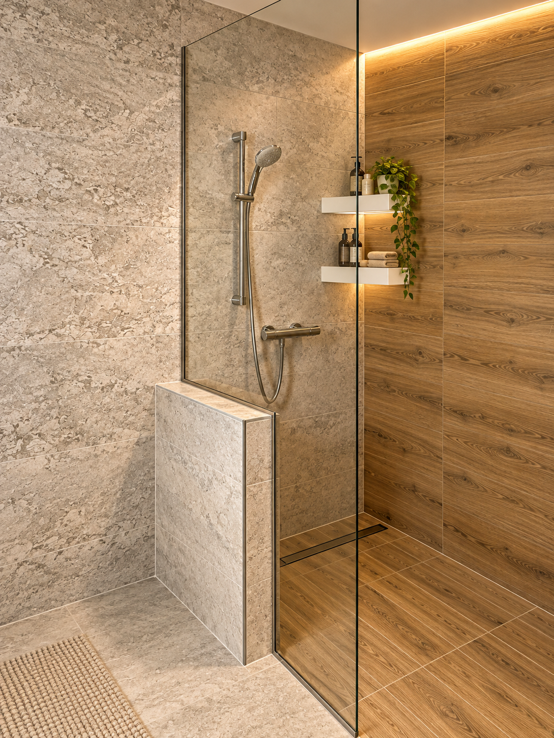 Walk-in zuhanyfalak