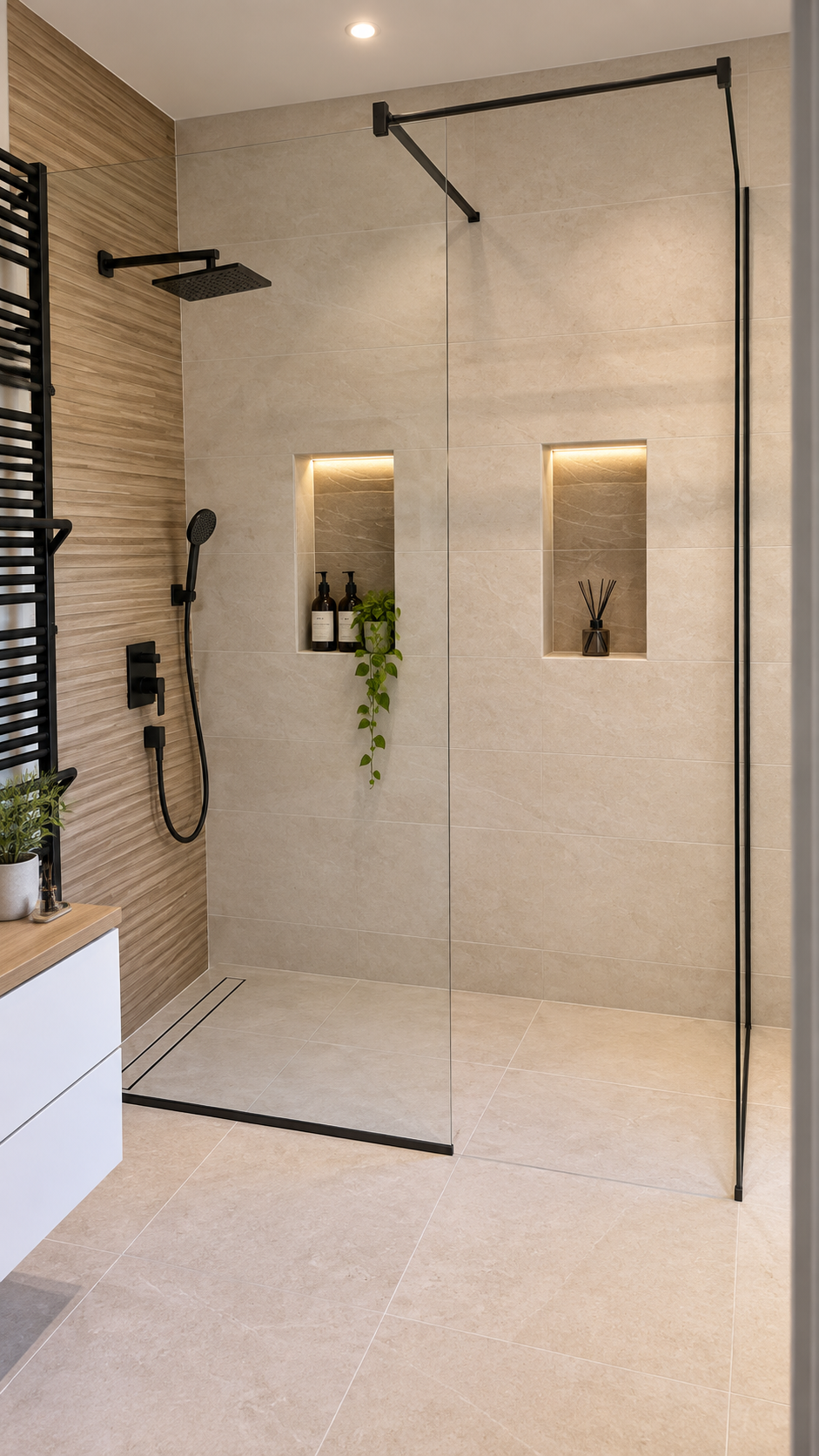 Walk-in zuhanyfalak